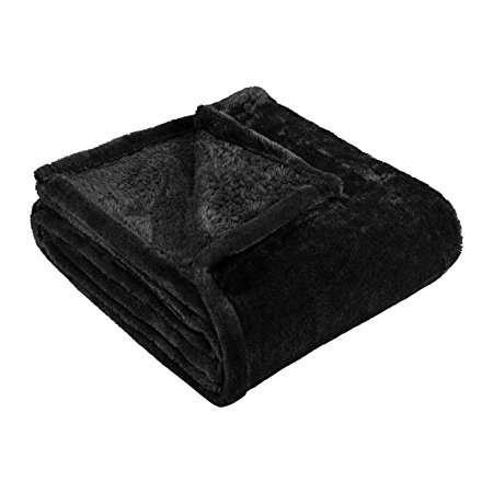 Superior Ultra-Plush Fleece Blankets, Thick, Cozy, and Warm Premium Quality Fleece, Velvety Soft Bed Blankets and Throws - 66" x 90" Twin Blanket, Black