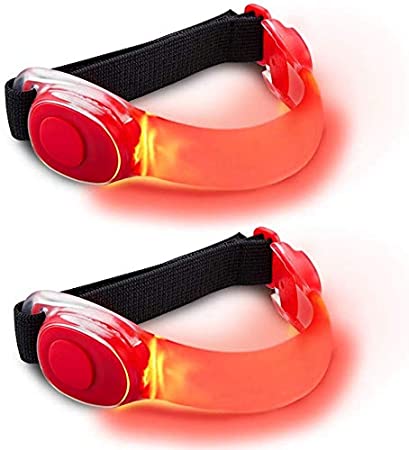 TABIGER LED Armband, 2 Set of Elastic LED Flashing Light Safety Night Sports Gear Bands for Adults and Children Outdoor Activities and Exercise, Running, Walking