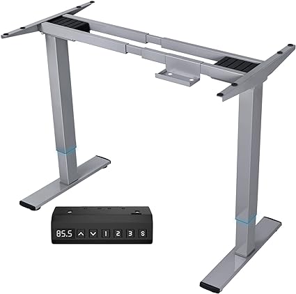 Homall Height-Adjustable Table Frame with 2 Motors, Electric Desk Load Capacity up to 120 kg, 2-Way Telescope, Table Frame with Memory Control, Collision Protection Function (Grey)