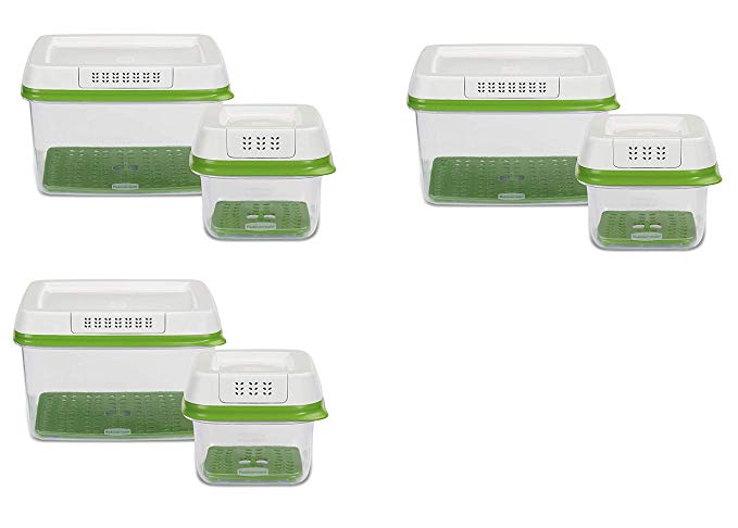 FreshWorks Produce Saver Food Storage Containers, Set of 6