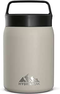 Hydrapeak 18 oz Insulated Food Thermos Hot and Cold, Soup Thermos, Food Thermos, Thermos for Hot Food, Vacuum Insulated Food Jar, Stainless Steel, for Office, Outdoor (Stone)