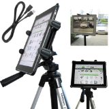 ChargerCity Vibration-Free 7 to 12 inch Screen Tablet Tripod Video Camera Photo Booth Mount with 14-20 Thread Adapter and 360 Degrees Angle Adjustment Holder for Apple iPad Air PRO MINI Samsung Galaxy 77 8 101 12 Note S Microsoft Surface 4 Slate Bundle also included a 10 FT USB Extension Cable IPAD and Tripod is not included with purchase