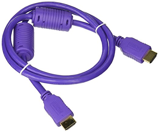 Monoprice Select Series High-Speed HDMI Cable 3 Feet Supports Ethernet, 3D, 4K and Audio Return - Purple