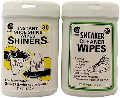 Cadie Twin Pack Wipes,Sneaker Cleaner 20 Wipes,Instant Shoe Shine 30 Wipes Shiners (1 PACK)