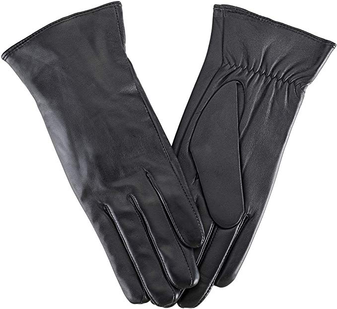 Womens Leather Winter Gloves Genuine Sheepskin Full-Hand Touchscreen Texting Warm Cashmere Lined SG Fashion