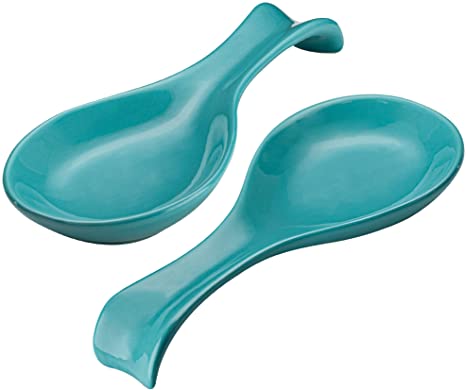 Spoon Rests, Ceramic Make, by KooK, Turquoise, Set of 2