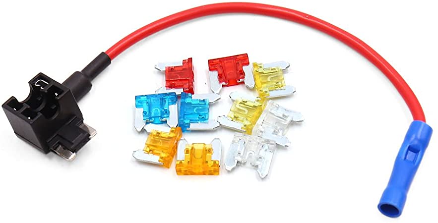 uxcell Car Add-A-Circuit 5A 10A 15A 20A 25A Low Profile Mini Blade Style Fuse Holder Tap