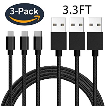USB Type C Cable, 3-PACK 3.3FT USB C to USB 3.0 cable, High Speed, for Samsung Galaxy S8, S8 , the new MacBook, Google Pixel, Nexus 6P, LG V20 G5, HTC 10 and More