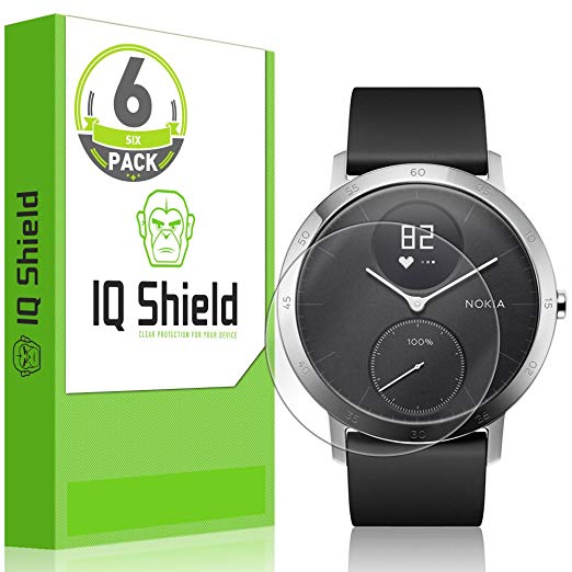 [6-Pack] IQ Shield LiQuidSkin Full Coverage Clear Screen Protector for Nokia Steel HR (40mm) HD Anti-Bubble TPU Film