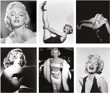 The Gifted Stationery 6 Pack Marilyn Monroe Poster Set, 11x17 Inch Black and White Pictures for Wall Art and Decor