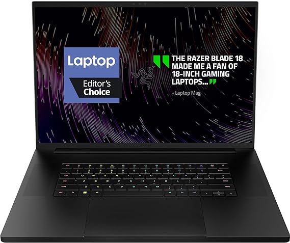 Razer Blade 18 Gaming -Laptop: NVIDIA GeForce RTX 4070 13th Gen Intel 24-Core i9 HX CPU 18" QHD  240Hz - 32GB -RAM - 1TB SSD CNC Aluminum Compact GaN -Charger - Windows 11 -Chroma RGB