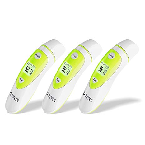 Clinical Forehead and Ear Thermometer - Most Accurate Non-Contact Infrared Electronic Digital Dual Mode Instant Read Thermometer Fever Warning for Baby Kids Child Toddler Adult, Batteries Included