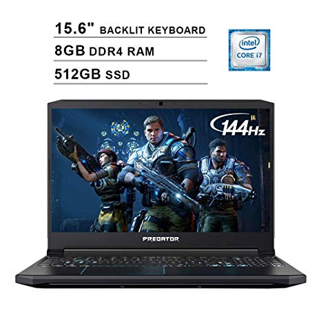 Acer 2019 Predator Helios 300 15.6 Inch FHD Gaming Laptop (9th Gen Intel 6-Core i7-9750H up to 4.5 GHz, 8GB RAM, 512GB PCIe SSD, Backlit Keyboard, NVIDIA GeForce GTX 1660 Ti, WiFi, Bluetooth, Win 10)