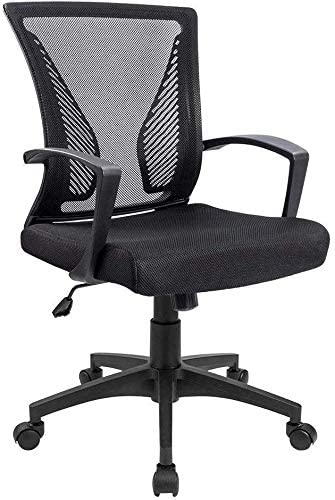 BOSSIN Office Chair Desk Chair Computer Chair Swivel Chair Rolling Chair Adjustable Chair Ergonomic Chair for Home Office Apartment(Black)