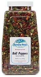 Harmony House Foods Dried Mixed Red & Green Bell Peppers, diced (12 oz, Quart Size Jar) for Cooking, Camping, Emergency Supply, and More