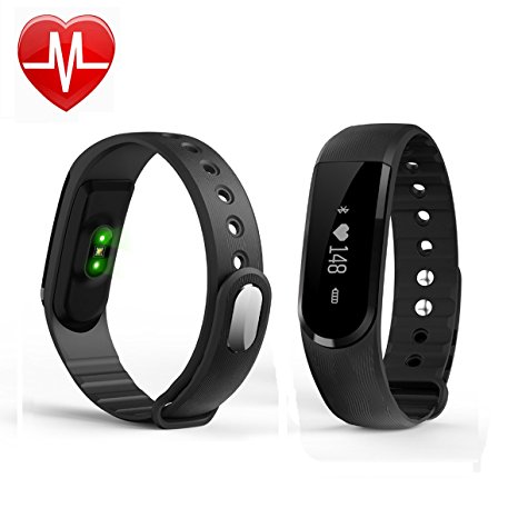Fitness Tracker with Heart Rate Monitor,VRunow Smart Armband Bracelet Wristband Wireless with Bluetooth, Vertical & Horizontal Touch Screen,Music control,Compatible with iPhone IOS and Android phone.