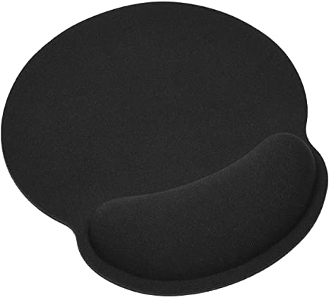 Gaming Mouse Pad with Gel Wrist Rest Support Protect Your Wrists, Memory Foam Mouse Pad with Wrist Non-Slip Rubber Base Desk Pad for Computer Laptop Mac, Gaming, Office, Travel(Black)