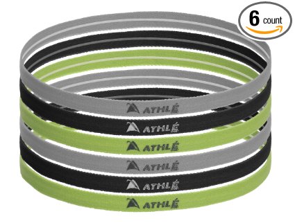 Athle` Non Slip Skinny Sport Headbands With Silicon Grip - 6pk …