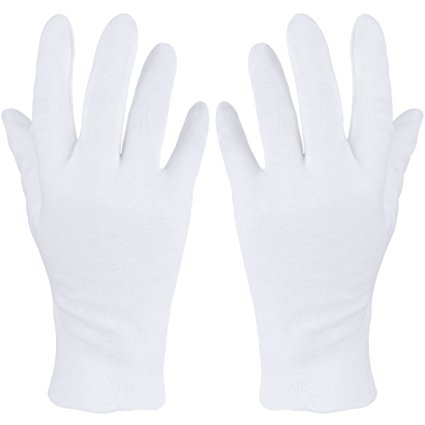 Vastar 14 Pair 8.6-Inch White Cotton Gloves, Work Gloves For Coin Jewelry Silver Inspection, Large