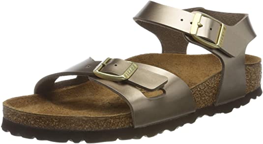 Birkenstock Women's Sandales Rio Birko-Flor Electric Metallic Taupe