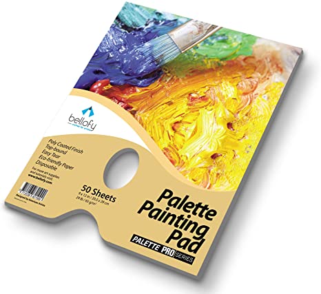 Bellofy Palette Painting Pad – Disposable 50 Sheets - 9x12 inches, 24lb / 65GSM - Perfect for Mixing Acrylic Paint, Oils, Watercolors, Caseins - Paint Mixing Palette, Oil Paint Mixing