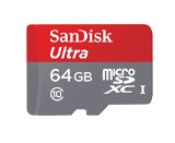 SanDisk Ultra 64GB microSDXC UHS-I Card with Adapter GreyRed Standard Packaging SDSQUNC-064G-GN6MA