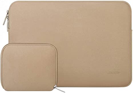 MOSISO Laptop Sleeve Compatible with MacBook Pro 14 inch 2021 M1 Pro/M1 Max A2442, Compatible with MacBook Air/Pro Retina, 13-13.3 inch Notebook, Neoprene Bag Cover with Small Case, Apricot