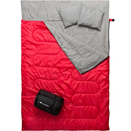 MalloMe Camping Sleeping Bag - 3 Season Warm & Cool Weather - Summer, Spring, Fall, Lightweight, Waterproof For Adults & Kids - Camping Gear Equipment, Traveling, and Outdoors