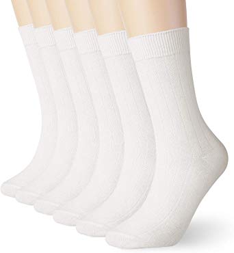 6 Pack High Ankle Cotton Crew Socks For Women Men