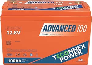 12V 100Ah Lithium LiFePO4 Deep Cycle Battery with bluetooth, Rechargeable Battery, Built-in BMS, Lithium Iron Phosphate for Solar, Marine, RV,Home, Off-Grid Applications, Caravan,Motorhome