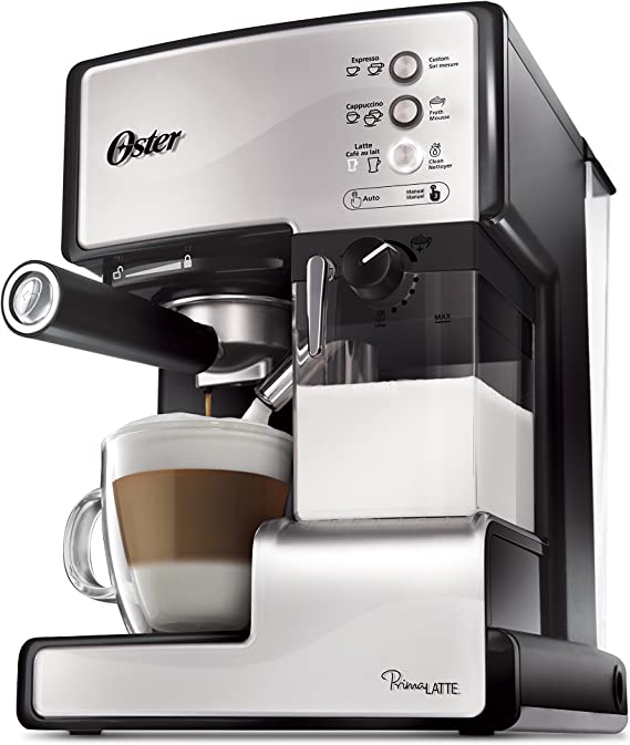 Oster BVSTEM6601S-033 Prima Latte 15-Bar Pump Espresso, Cappuccino and Latte Machine, Stainless Steel