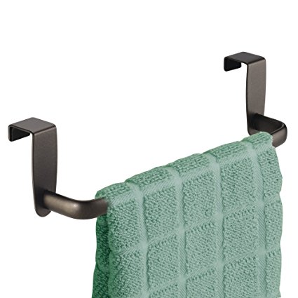 Interdesign Over-the-Cabinet Kitchen Dish Towel Bar Holder - 9", Bronze