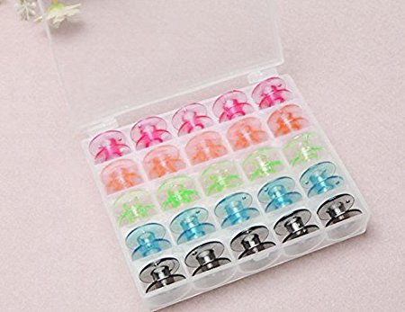 Multi-colour Style SA156 Sewing Machine Bobbins for Brother 25 Pack