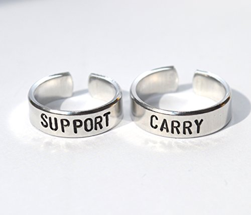support and carry aluminum adjustable metal stamped ring pair