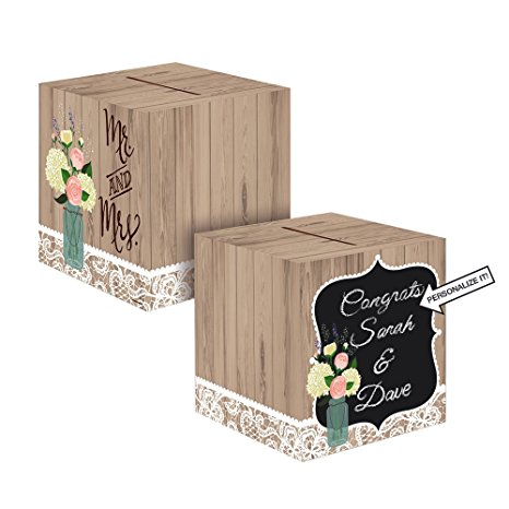 Creative Converting Card Holder Box, Rustic Wedding