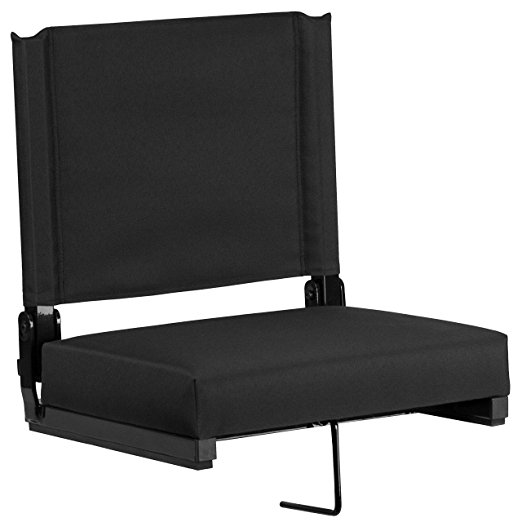 Flash Furniture Game Day Seats by Flash with Ultra-Padded Seat, Black