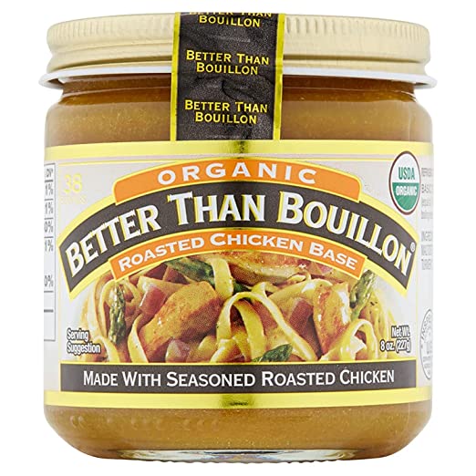 Better Than Bouillon Organic Roasted Chicken Base, Made with Seasoned Roasted Chicken, USDA Organic, Contains 38 Servings Per Jar, 8-Ounce Jar (Pack of 2)