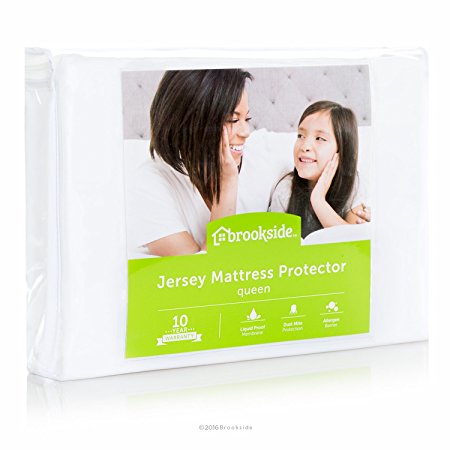 BROOKSIDE Soft Jersey Mattress Protector - Waterproof and Dust Mite Proof - Twin