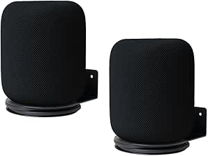 shinar Metal Wall Mount Compatible with Homepod 1st/2nd, Bracket Accessories Stand Compatible with Homepod 2 Integrated Cable Management Max. 12 kg(2-Pack, Black)