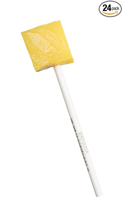 Yellow Square Pops - 24 Pack - Banana Flavored - How To Build a Candy Buffet Guide included!