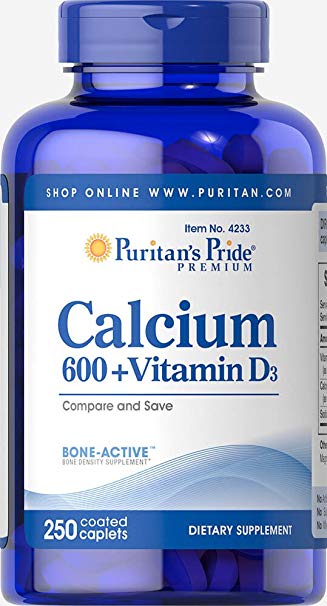 Puritan's Pride Calcium Carbonate 600 mg   Vitamin D 125 IU-250 Tablets