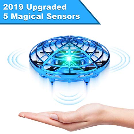 XINHOME Hand Operated Drone for Kids Adults - Hands Free Mini Drones for Kids, Easy Indoor Hand Drone, Flying Ball Drone Toys for Boys and Girls Gift (Blue)