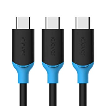 USB C to C Cable (3-Pack, 3 x 4.2ft), iClever USB C to USB-C 3.0 Cable High Durability Fast Charging Cable for MacBook, Samsung Note 8, S8, S8 , Nintendo Switch, Google Pixel, Nexus 6P 5X