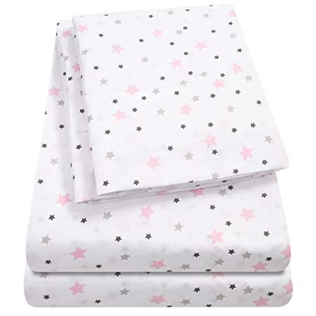 1500 Supreme Kids Bed Sheet Collection - Fun Colorful and Comfortable Boys and Girls Toddler Sheet Sets - Deep Pocket Wrinkle Free Hypoallergenic Soft and Cozy Bedding - Twin, Stars