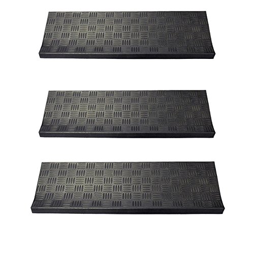 Envelor Home and Garden Non-Slip Rubber Stair Treads in Various Designs (3 Pack)