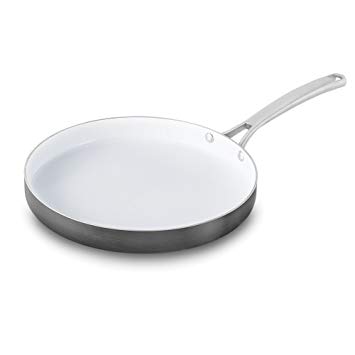 Calphalon Calphalon Classic Ceramic Nonstick 12-Inch Round Griddle, Small, Grey/White