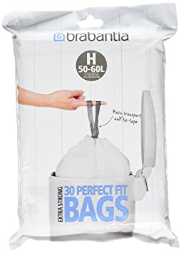 Brabantia Bin Liners, Size H, 50-60 L - 30 Bags