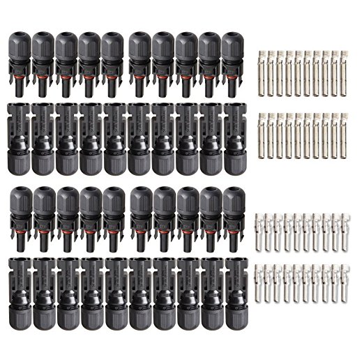 Findyouled MC4 Male / Female Solar Panel Cable Connector,  20 Pairs