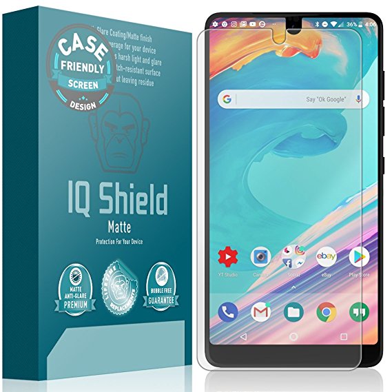 Essential Phone (PH-1) Screen Protector, IQ Shield Matte Full Coverage Anti-Glare Screen Protector for Essential Phone (PH-1) (Case Friendly, 1-Pack) Bubble-Free Film