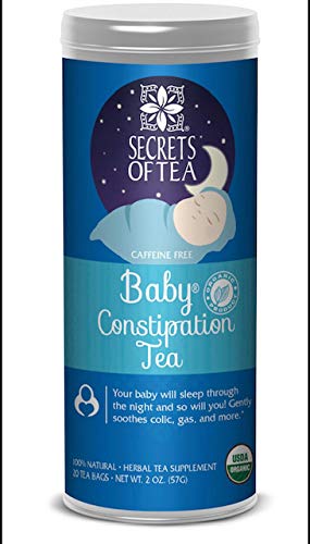 Secrets Of Tea Baby Constipation Relief Tea for Babies and Newborns - Natural USDA Organic Caffeine Free - Tea for Baby Colic, Gas, Acid Reflux, Tummy, and Sleep - 40 Servings